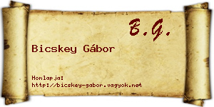 Bicskey Gábor névjegykártya